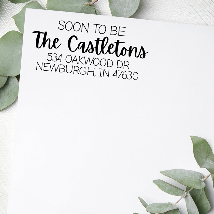 Custom Soon To Be Address Stamp | Self-Inking | Black Ink