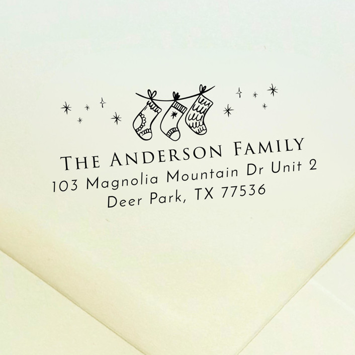 Christmas Stockings Address Stamp | Self Inking Return Address Stamp
