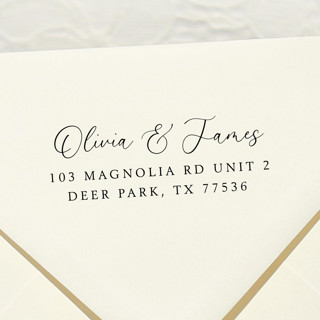 This is a black address labels by Samantha Malvey called romantic love address stamp | self inking return address stamp in standard