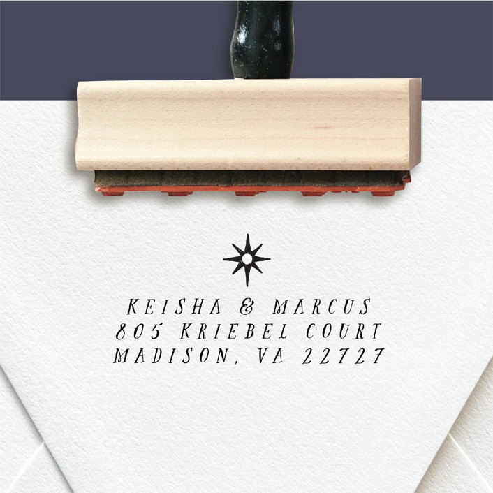 Custom Return Address Stamp | Mid Century North Star Design
