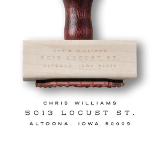 This is a multicolor address labels by Alyssa Cook called custom return address stamp | mid century modern | wooden rubber stamp in standard