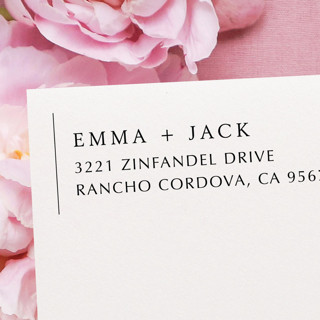 This is a black address labels by Samantha Malvey called first names address stamp | self inking return address stamp in standard