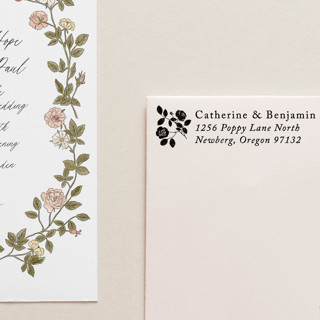 This is a multicolorassorted-colors address labels by Tara Grangroth called vintage roses address stamp in standard