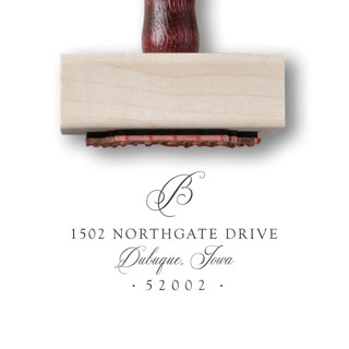 This is a multicolorassorted-colors address labels by Alyssa Cook called custom monogram stamp | return address stamp | wooden rubber stamp in standard