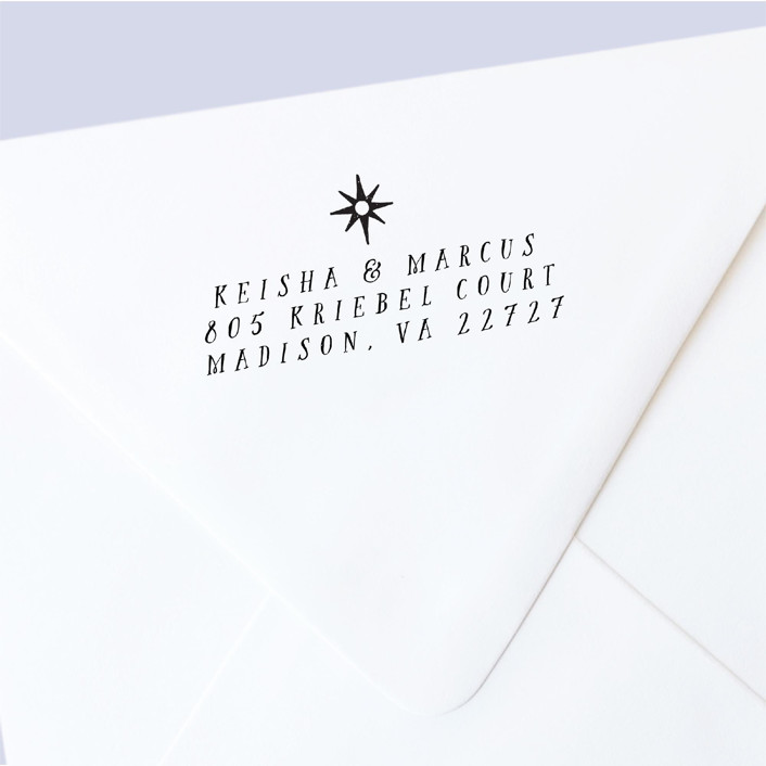 Custom Return Address Stamp | Mid Century North Star Design | Self-Inking
