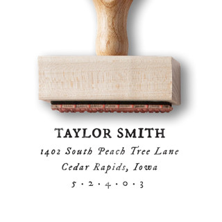 This is a multicolor address labels by Alyssa Cook called custom return address stamp | rustic wedding | wooden rubber stamp in standard