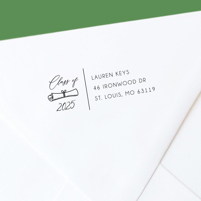 Custom Self-Inking Return Address Stamp | Class of Graduation Year and Diploma