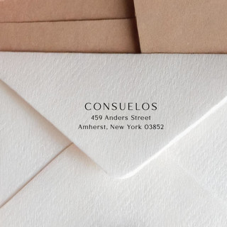 This is a black address labels by Sara Luke called simple self-inking return address stamp - minimalistic design in standard