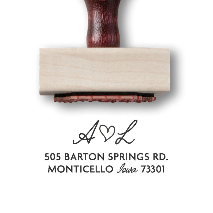 Cozy Heart Address Stamp | Romantic Love Return Address Stamper
