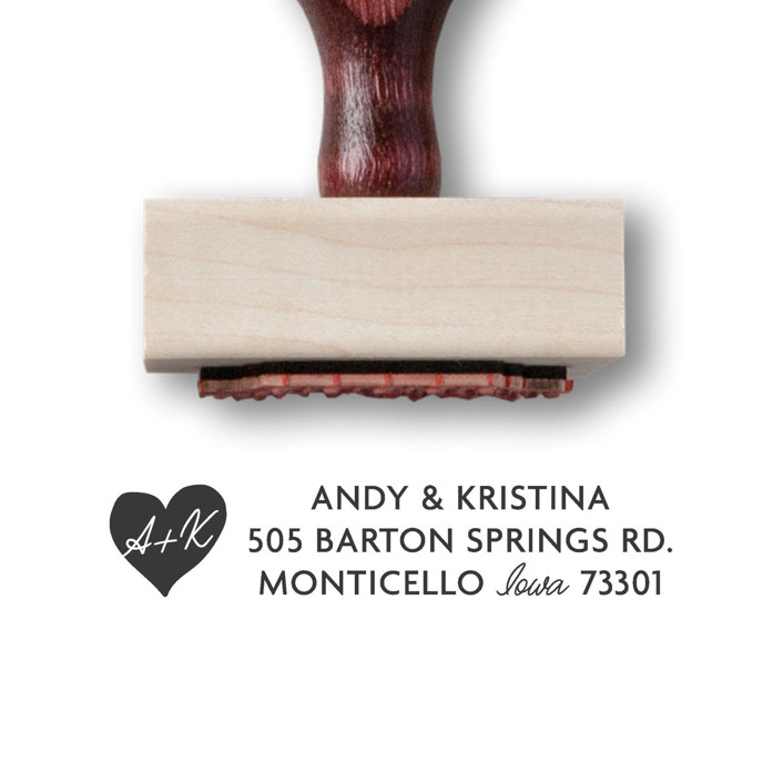 Love Struck Return Address Stamp | With Love Wooden Rubber Stamp