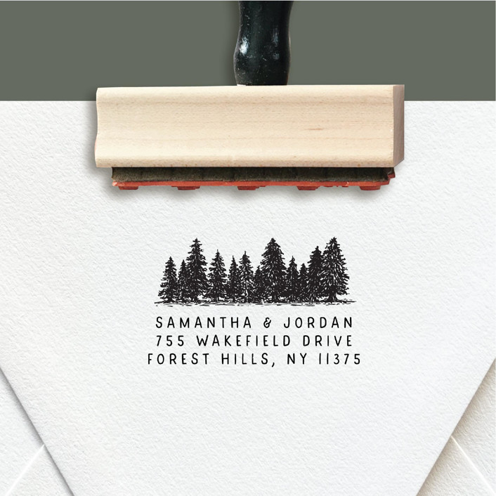 Custom Return Address Stamp | Tree Line Design | Forest Wedding