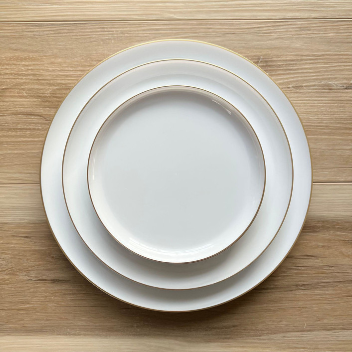 Mod Scandi Dinnerware Set | White & Brushed Gold