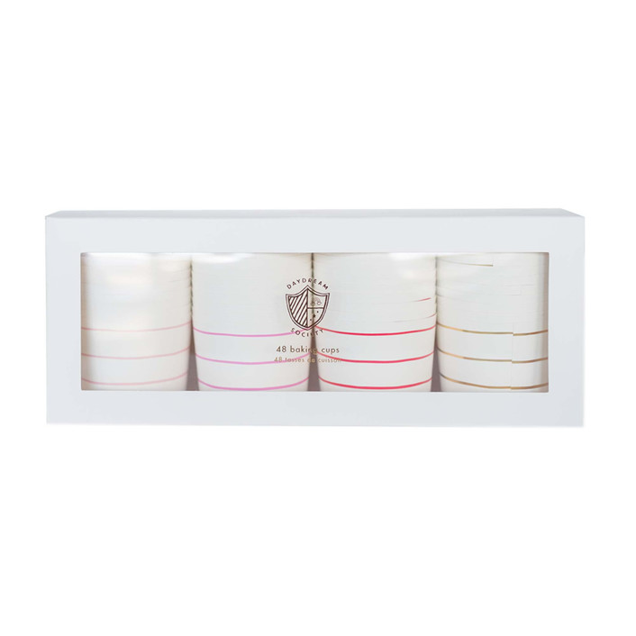 Frenchie Stripes Baking Cups - Warm Palette