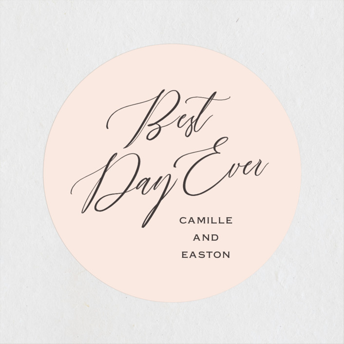 "Vision of Love" - Wedding Favor Stickers in First Kiss by Design Lotus.