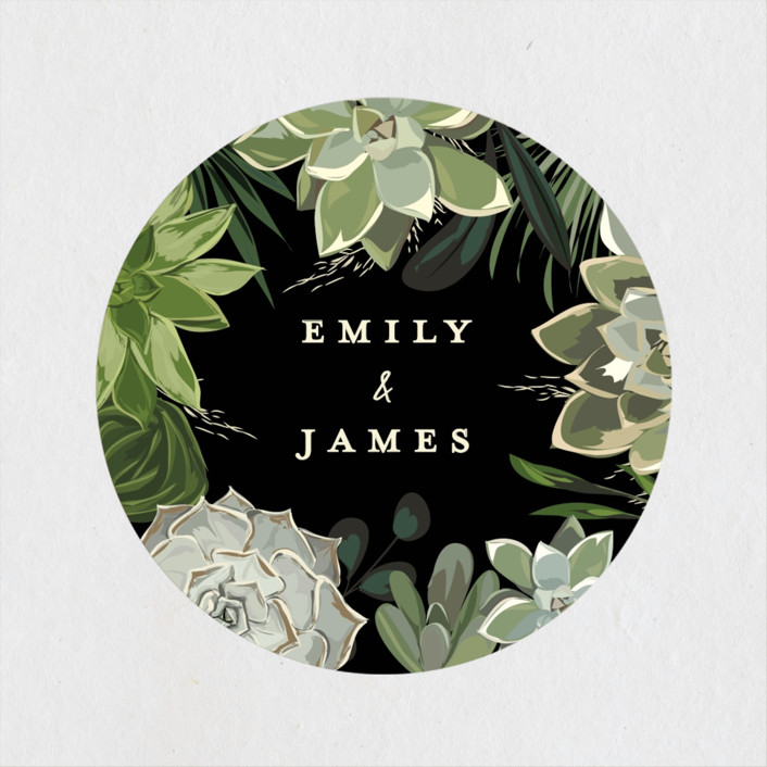 Agave & Greens Wedding Favor Stickers by Susan Moyal Minted