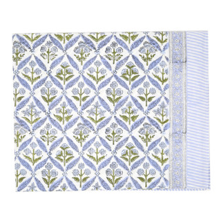 This is a purple wedding decor by Jenny Roberts called verbena tablecloth, 70" x 118" in standard