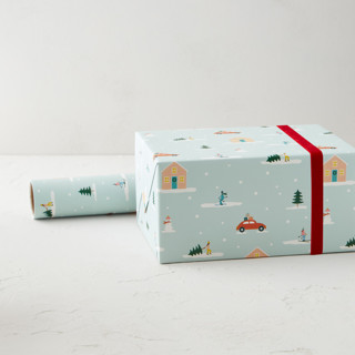 This is a frozen wrapping paper by Ellen Schlegelmilch called snowy village in standard