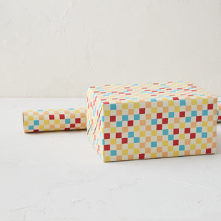 This is a sunshine wrapping paper by 2birdstone called colorful grid in standard