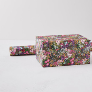 This is a vivid wrapping paper by Black Botanic called floral wraps in standard