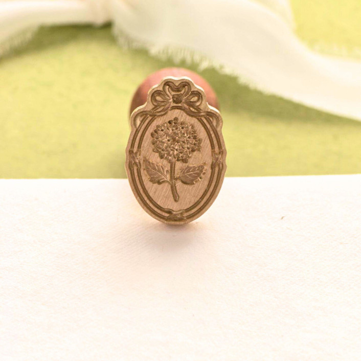 Framed Hydrangea 3D Wax Seal Stamp