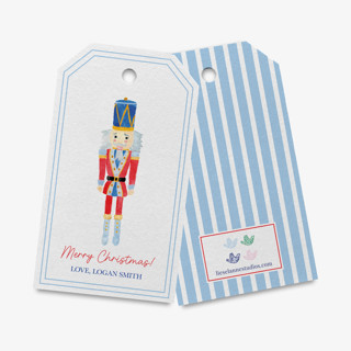 This is a multicolor gift tags by Liesel Anne called nutcracker personalized gift tags in standard
