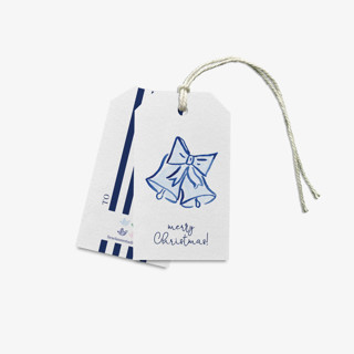 This is a blue gift tags by Liesel Anne called blue christmas bells gift tags (set of 8) in standard