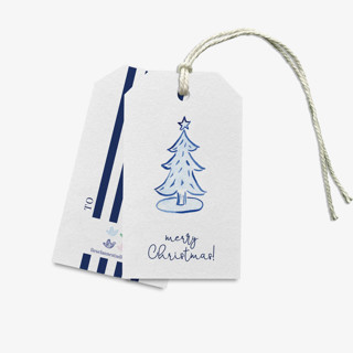This is a blue gift tags by Liesel Anne called blue christmas tree gift tags [set of 8] in standard
