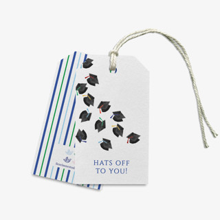 This is a blue gift tag by Liesel Anne called Graduation Favor Tags [Set of 8] in standard.