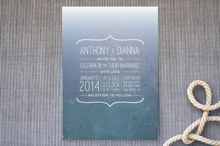 "Dive In" - Simple, Beach Print-it-yourself Wedding Invitations in Cobalt by Hattie and Jane.